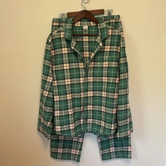 HANNA ANDERSSON ADULT UNISEX PLAID FLANNEL PAJAMA PJ SET 2 PIECE MEDIUM LARGE - Picture 2 of 6